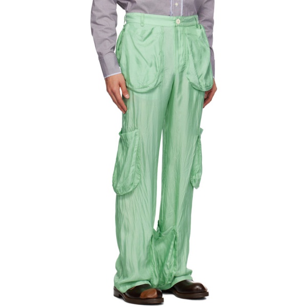  Edward Cuming Green Cargo Pocket Trousers 232470M191002
