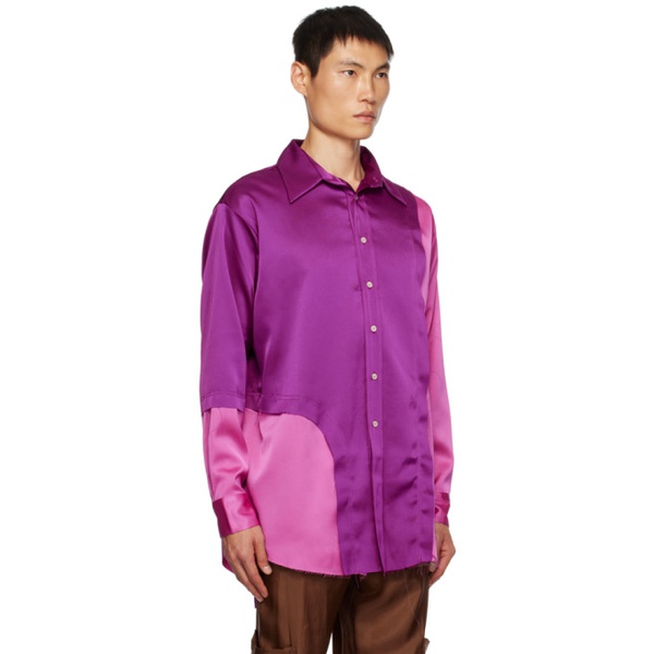  Edward Cuming Purple Paneled Shirt 232470M192003
