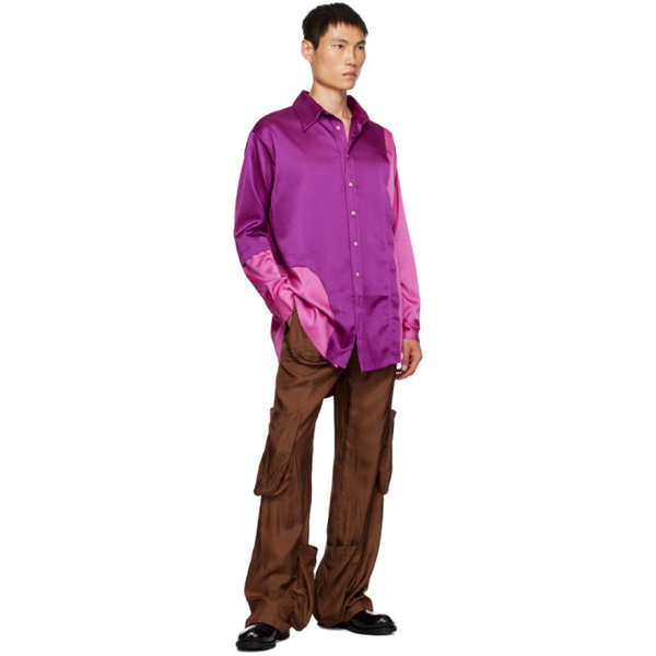  Edward Cuming Purple Paneled Shirt 232470M192003