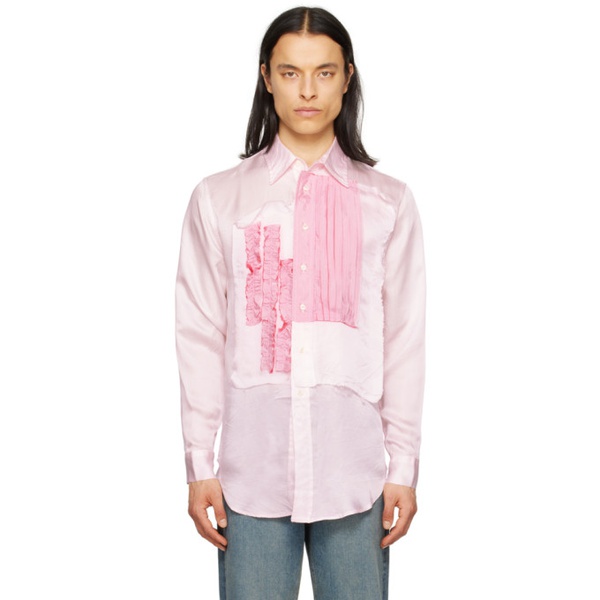  Edward Cuming Pink Process Collage Shirt 231470M192000