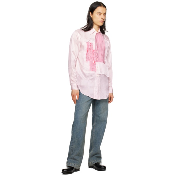  Edward Cuming Pink Process Collage Shirt 231470M192000