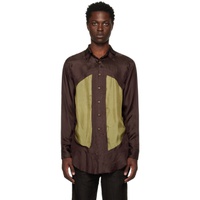 Edward Cuming Brown Paneled Shirt 231470M192004