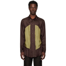 Edward Cuming Brown Paneled Shirt 231470M192004