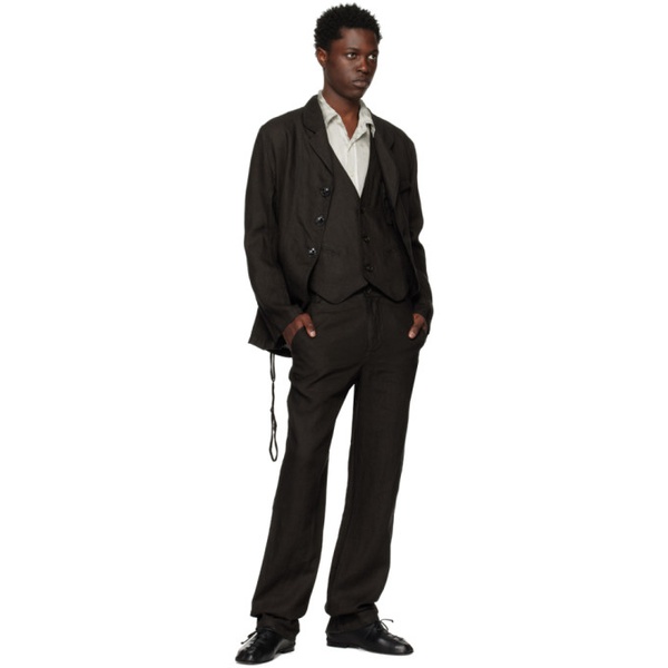  Edward Cuming Black Zip Trousers 231470M191000