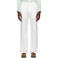 Edward Cuming White Zip Trousers 231470M191001