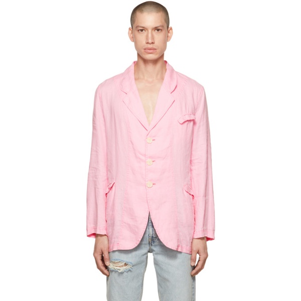  Edward Cuming Pink Linen Blazer 221470M195000