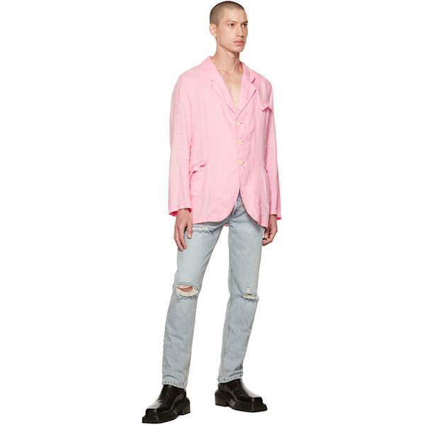  Edward Cuming Pink Linen Blazer 221470M195000