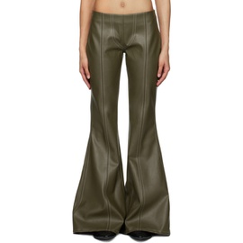 Elena Velez SSENSE Exclusive Green Acid Rock Flair Faux-Leather Pants 231440F087000
