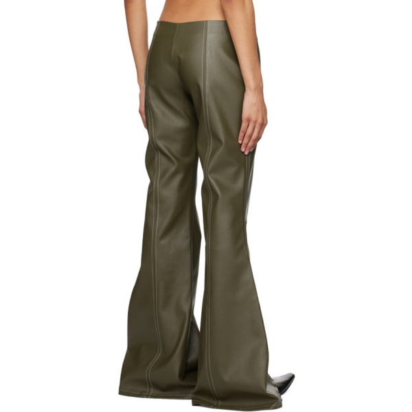  Elena Velez SSENSE Exclusive Green Acid Rock Flair Faux-Leather Pants 231440F087000