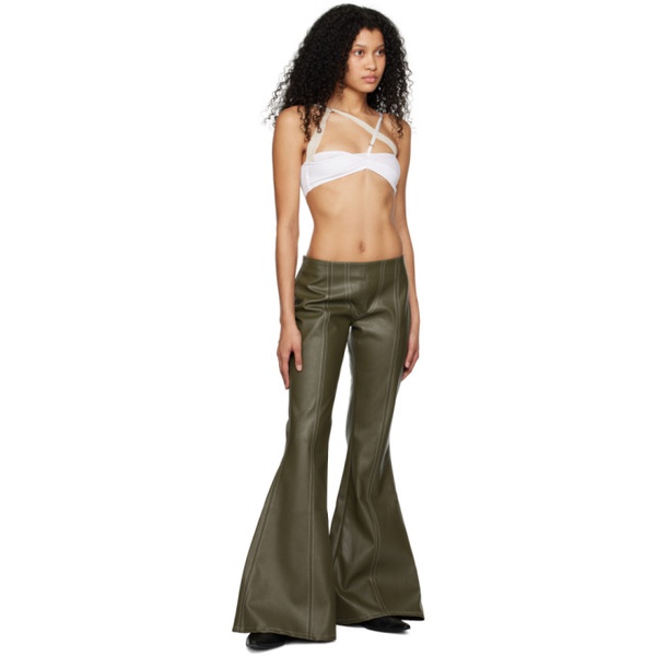  Elena Velez SSENSE Exclusive Green Acid Rock Flair Faux-Leather Pants 231440F087000