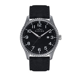 Elevon MEN'S Crosswind Leather Black Dial Watch ELE128-2