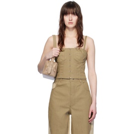 Elleme Khaki Paneled Denim Camisole 241790F111001