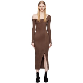 Elleme Brown Asymmetric Midi Dress 232790F054002