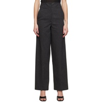 Elleme Gray Curved Stitched Trousers 222790F087001