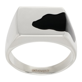 Ellie Mercer Silver & Black One Piece Ring 241979M147012