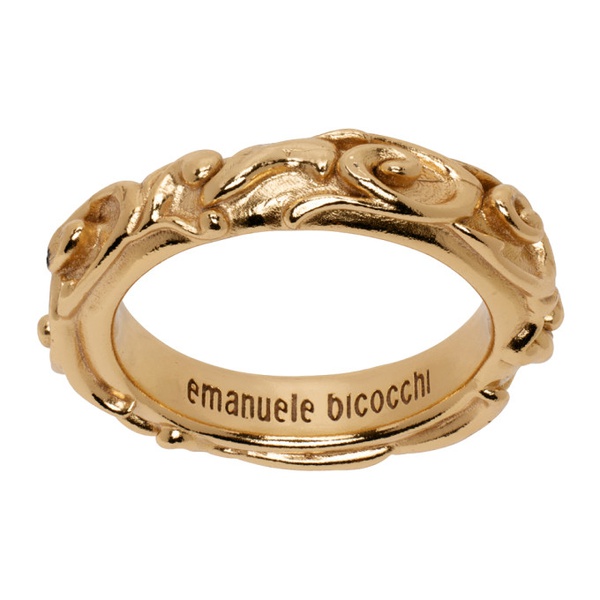  엠마누엘레 비꼬끼 Emanuele Bicocchi Gold Arabesque Band Ring 232883M147010