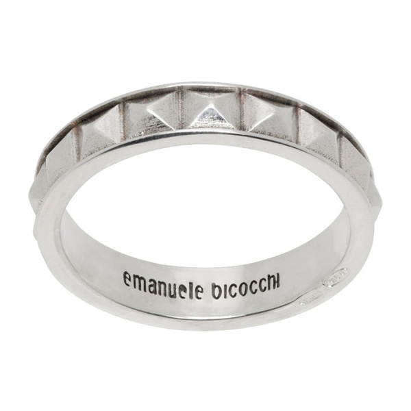  엠마누엘레 비꼬끼 Emanuele Bicocchi Silver Pyramid Band Ring 241883M147005