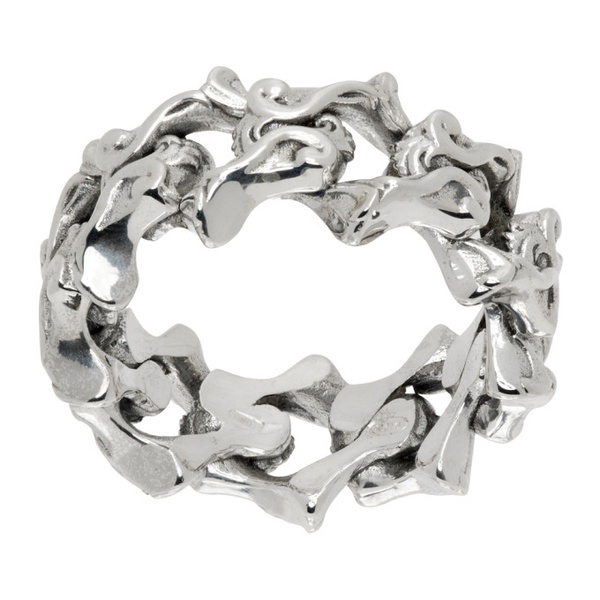  엠마누엘레 비꼬끼 Emanuele Bicocchi Silver Arabesque Chain Ring 241883M147009