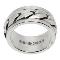 엠마누엘레 비꼬끼 Emanuele Bicocchi SSENSE Exclusive Silver Chain Ring 241883M147013