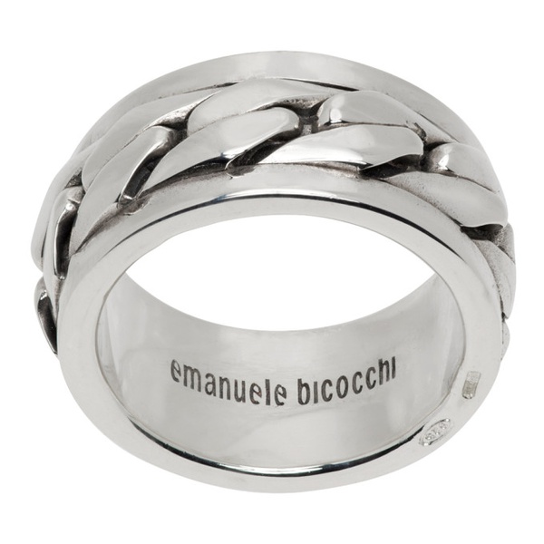  엠마누엘레 비꼬끼 Emanuele Bicocchi SSENSE Exclusive Silver Chain Ring 241883M147013