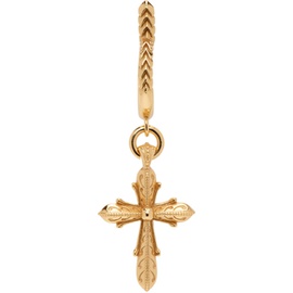 엠마누엘레 비꼬끼 Emanuele Bicocchi Gold Gothic Cross Single Earring 241883M144020