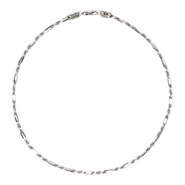 엠마누엘레 비꼬끼 Emanuele Bicocchi Silver Figaro Rope Chain Necklace 241883M145003