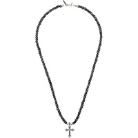 엠마누엘레 비꼬끼 Emanuele Bicocchi SSENSE Exclusive Black Pearl Cross Necklace 241883M145046