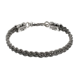 엠마누엘레 비꼬끼 Emanuele Bicocchi Silver Tiny Braided Bracelet 241883M142009