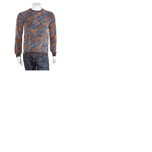  Emporio Armani Mens Blue Multi COLORCA모우 MOUFLAGE Patterned Jumper 6Z1MWI-1M88Z-S916