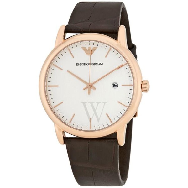  Emporio Armani MEN'S Luigi Leather White Dial AR2502