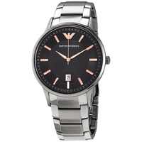 Emporio Armani MEN'S Renato Stainless Steel Black Dial Watch AR11179