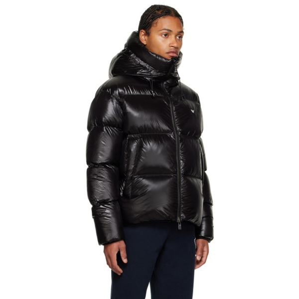  Emporio Armani Black Quilted Down Jacket 232951M178000