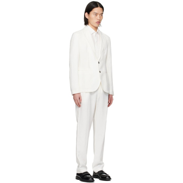  Emporio Armani 오프화이트 Off-White Notched Lapel Suit 241951M196000