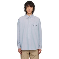 엔지니어드가먼츠 Engineered Garments Blue Iridescent Shirt 241175M192001