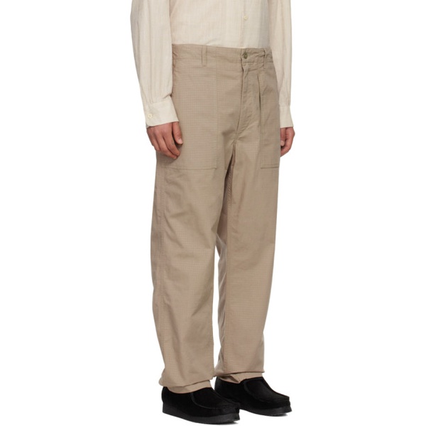  엔지니어드가먼츠 Engineered Garments Tan Drawstring Trousers 241175M191020
