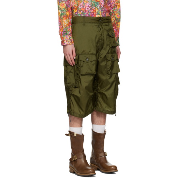  엔지니어드가먼츠 Engineered Garments Green Drawstring Cargo Shorts 241175M193001