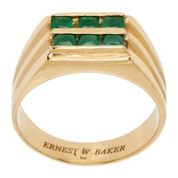 어니스트 더블유 베이커 Ernest W. Baker Gold & Green Stone Ring 231600M147012