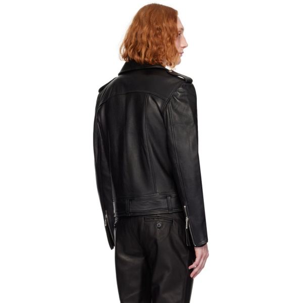 어니스트 더블유 베이커 Ernest W. Baker SSENSE Exclusive Black Leather Jacket 241600M181000
