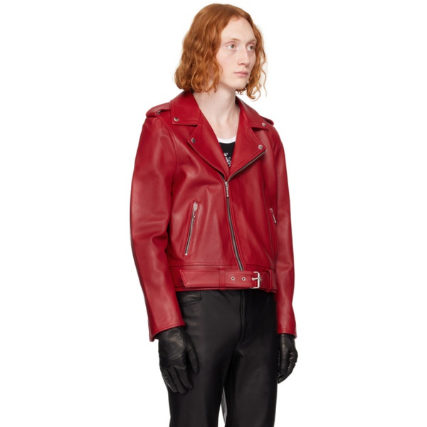  어니스트 더블유 베이커 Ernest W. Baker SSENSE Exclusive Red Leather Jacket 241600M181001