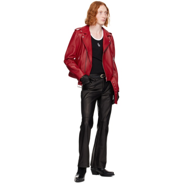  어니스트 더블유 베이커 Ernest W. Baker SSENSE Exclusive Red Leather Jacket 241600M181001
