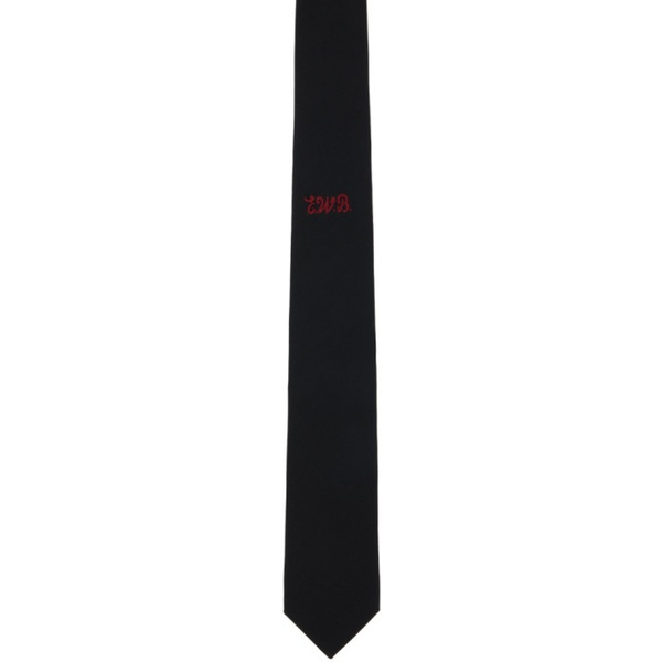  어니스트 더블유 베이커 Ernest W. Baker Black EWB Embroidered Tie 241600M158001