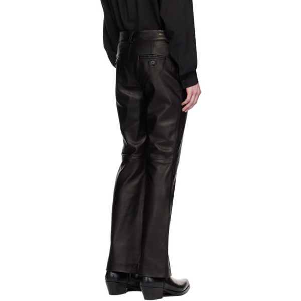  어니스트 더블유 베이커 Ernest W. Baker Black Flared Leather Pants 241600M189001
