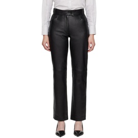 어니스트 더블유 베이커 Ernest W. Baker Black Straight-Fit Leather Pants 232600F084000