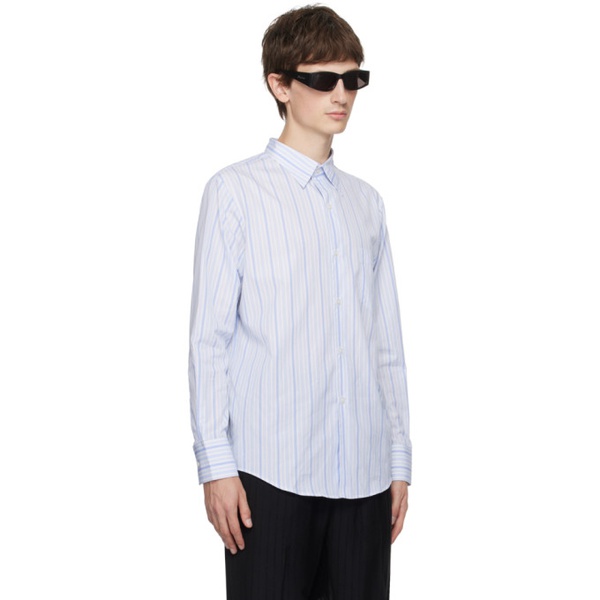  어니스트 더블유 베이커 Ernest W. Baker Blue & White Striped Shirt 232600M192013