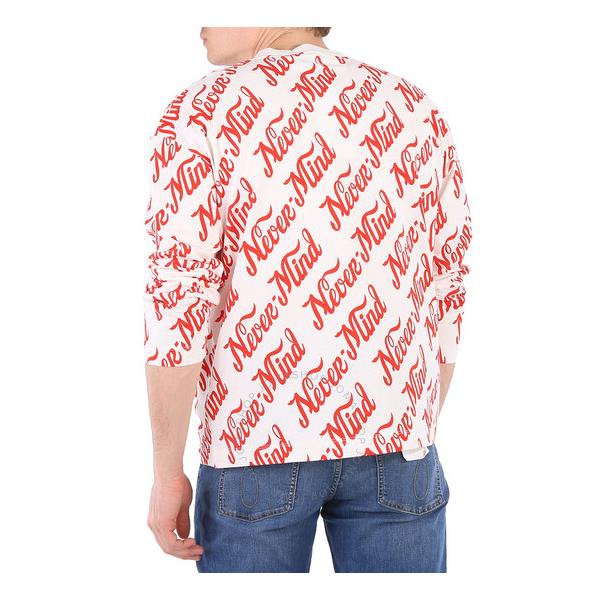  Etudes Mens Spirit Long Sleeved Nevermind Allover Logo T-Shirt H22MM181OC10PT-DOTS