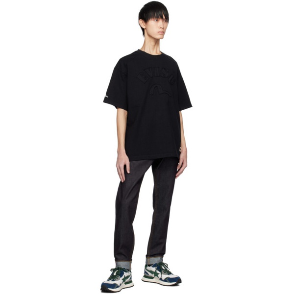  Evisu Black Applique T-Shirt 232063M213002