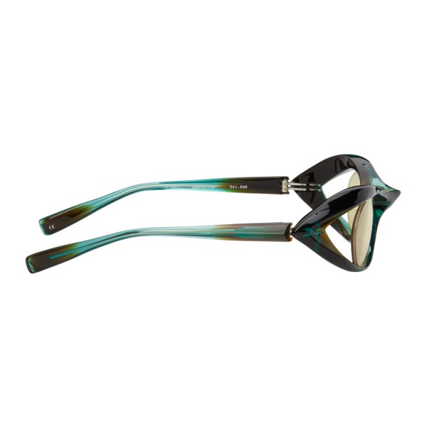  FACTORY900 SSENSE Exclusive Black & Green Wraparound Sunglasses 241196M134010