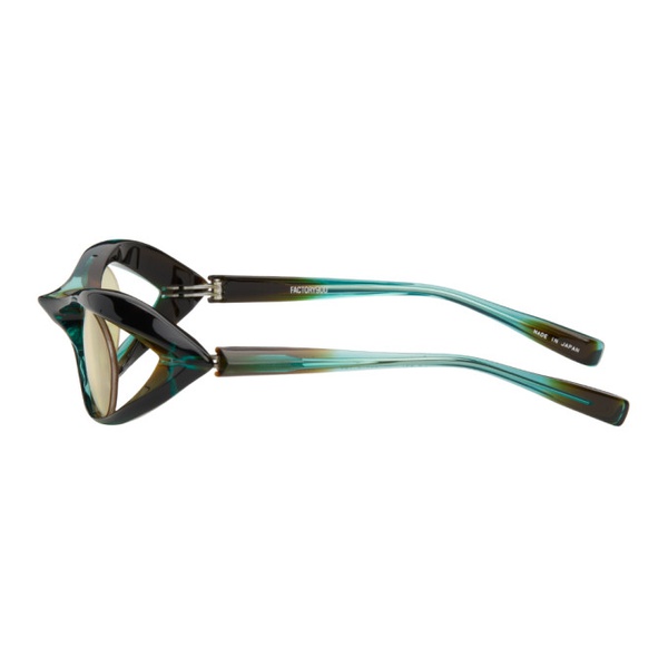  FACTORY900 SSENSE Exclusive Black & Green Wraparound Sunglasses 241196M134010