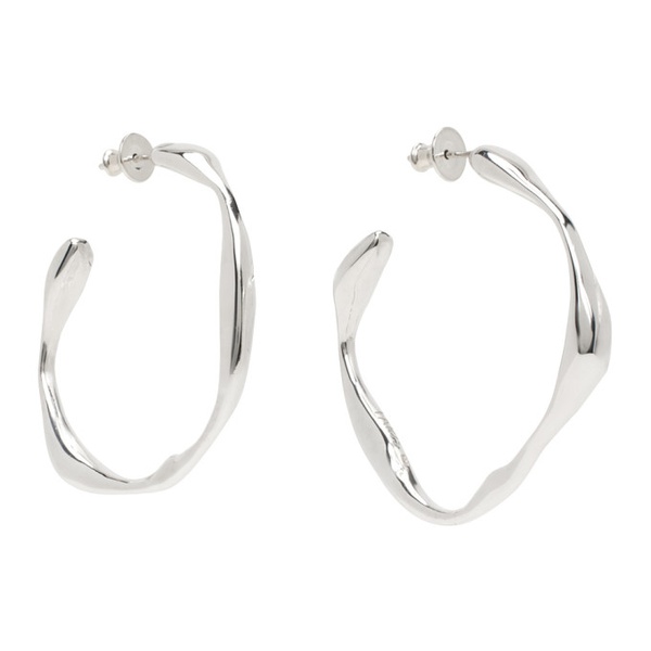  FARIS Silver Onda Hoop Medium Earrings 241069F022009