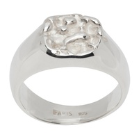 FARIS Silver Roca Crown Signet Ring 241069M147000